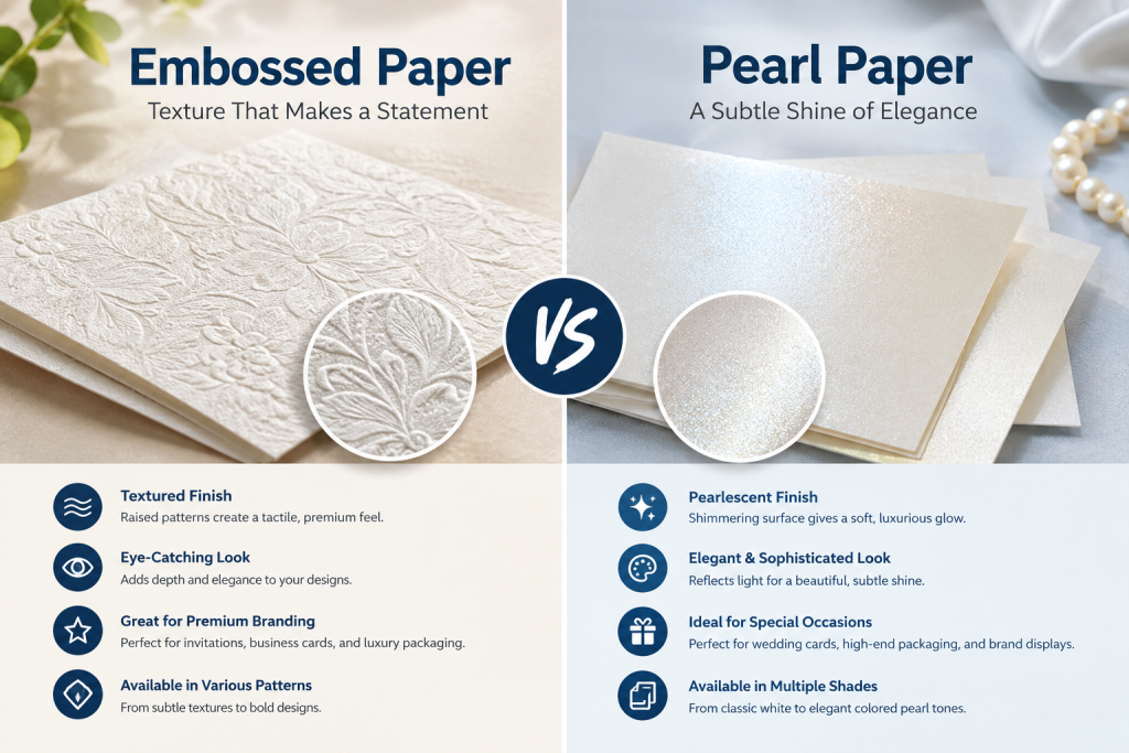 Create image Embossed Paper vs Pearl Paper